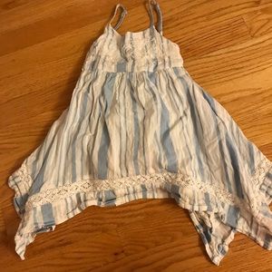 Girls toddler blue and white stripped dress